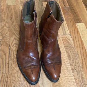 Leather Cowboy Boots with Vibram Soles